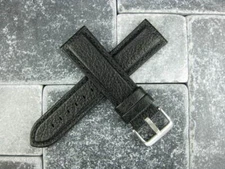 New 20mm Buffalo Leather Strap Black Watch Band OMEGE Seamaster Large Long L