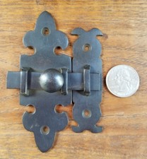 Ornate Antique Type Brass Door Slide Latch Lock Bolt Barn Gate Cabinet 4