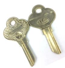 Vintage Lot of 2 ILCO 1014-J Metal Key Blanks Uncut Keys Made USA