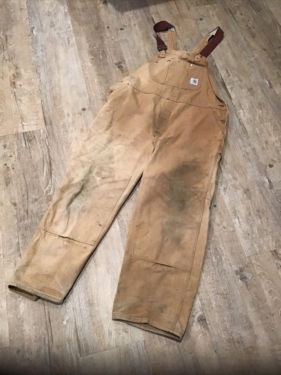 Carhartt Duck Overalls 6FB Union Made USA Vintage 46 x 30 Work