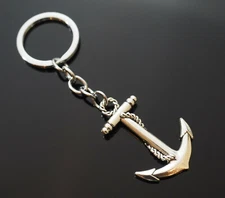 Anchor Boat Ship Sea Ocean Sailor Maritime Steel Silver Chrome Keychain