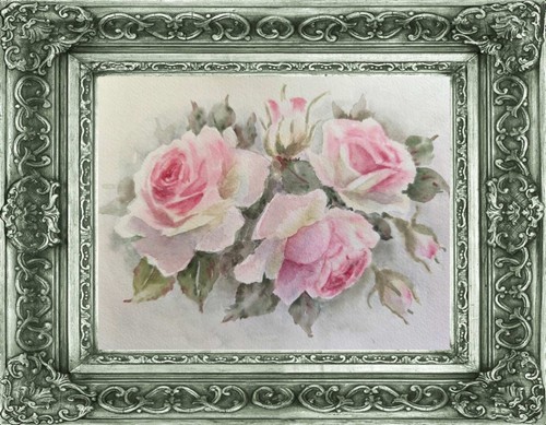 Original Painting Artwork GICLEE PRINT Flower Landscape Modern Pink Floral Roses - Picture 5 of 14