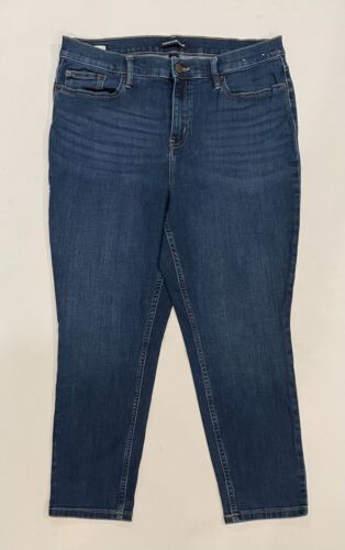 Calvin Klein Jeans Womens Dark Wash Repreve Denim Blue Jeans Size 16P/33 (34x24) - Picture 1 of 13
