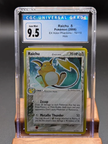 2006 Pokemon EX Holon Phantoms Raichu Holo #15 CGC Gem Mint 9.5/10