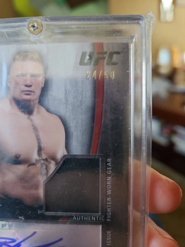 Signed Auto 2010 Topps UFC Knockout Brock Lesnar Premium Pieces Gear 24/50 Card - Image 2 of 3