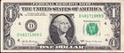 US Bank Note $1 Dollar Bill Fancy Birthday Anniversary Serial Number D 48171989D — photo 1