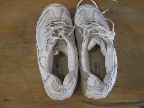 Skechers Shape Ups White Leather Toning Sneakers Womens Size 10 Shoes - Picture 9 of 11