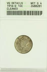 1916-D Mercury Dime : ANACS  VG  Details
