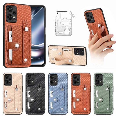 For OnePlus 10 11 12 NordCE Simple Wrist Strap Card Holder Protective Cases