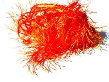 Crystal Ice Hackle - ORANGE - 5 Yds. - Feather Replacement - Fly Tying Materials