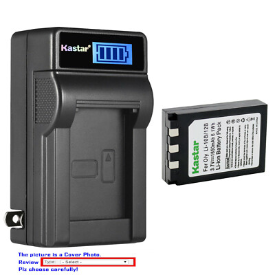 Kastar Battery LCD Wall Charger for Olympus Li-10B Li-12B 10C Stylus 300 Digital