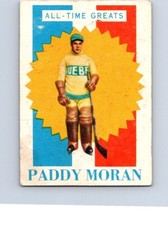 VINTAGE HOCKEY CARD 1960-61 TOPPS PADDY MORAN ALL TIME GREAT QUEBEC ACE NO1531 