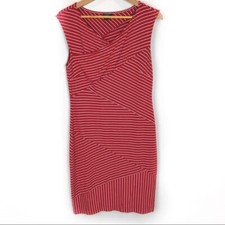 Ann Taylor Red And White Striped Knit Dress Sporty Comfy Casual Travel