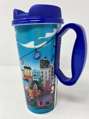 Disney World 50th Anniversary Refillable Mug Cup Mickey Minnie Ride Blue Lid NEW - Picture 6 of 7