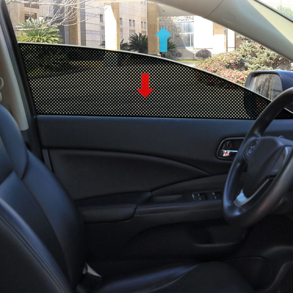 2x Car Side Window Sun Shades Stickers UV Protection Sunscreen Cover Accessories - Image 2 of 4