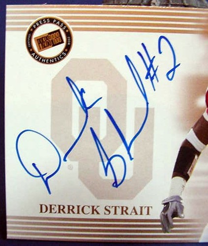 2004 Press Pass Authentics AUTO Justin Smiley & Derrick Strait RC ROOKIE Cards - Picture 6 of 7