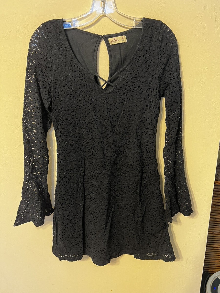 hollister black lace dress Women's Lace Trim Mini Dress in White Size XXL PETITE from Hollister