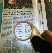 5x Folding Pocket Magnifier with Super bright LED for small print inspection