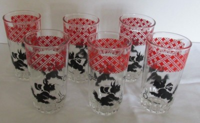 6 PCS SWANKY SWIGS SCOTTISH TERRIOR 1950s GLASSES 2 1/2"DX4 3/4"H | eBay