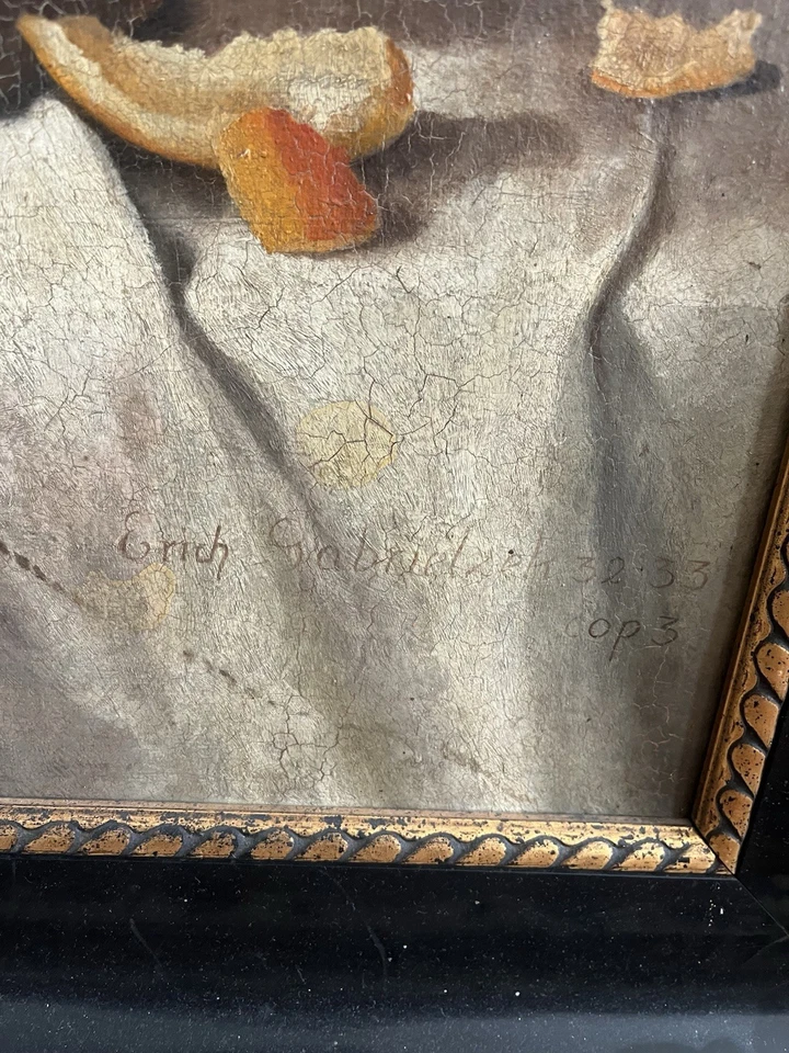 Ölgemälde auf Leinwand, Stillleben mit Fasan, Signiert Erich Gabrielzek - Bild 3 von 3