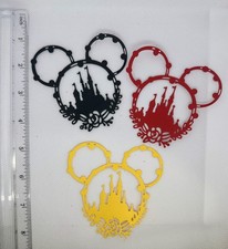 DISNEY CASTLE HEADS  3 PC. Scrapbooking Die Cut; Layered, Paper Piecing; Mickey