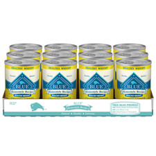 12X Blue Buffalo Healthy Weight Adult Wet Dog Food Beef Dinner 12.5oz Can