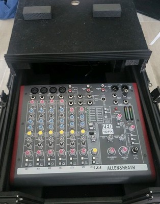 Allen & Heath Zed-10fx, Prox Mixer Case with Laptop Stand and Many Cables
