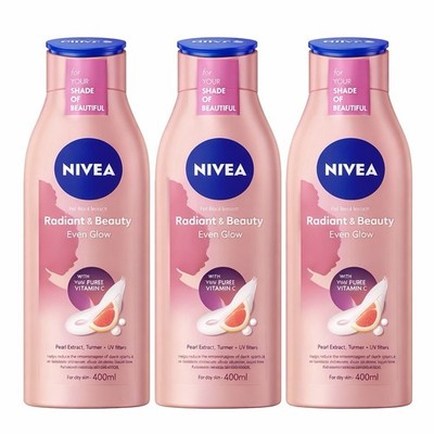 NIVEA Radiant & Beauty Even Glow Body Lotion 400ml x3 With Vitamin C