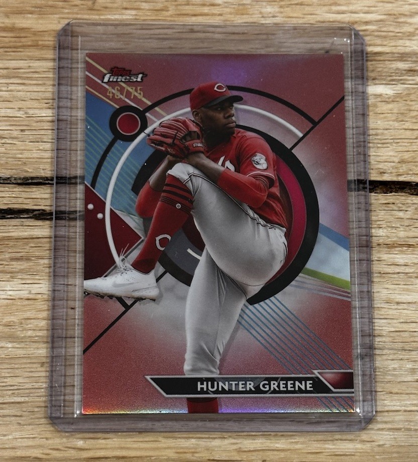 HUNTER GREENE 2023 Topps Finest #32 ROSE GOLD Refractor /75 Reds
