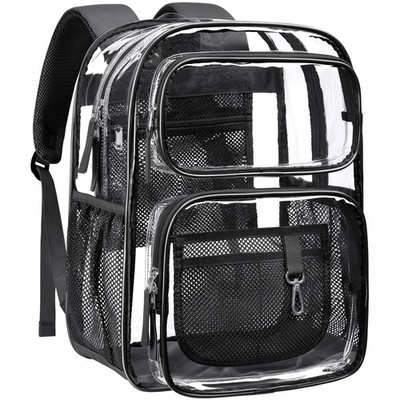 Clear Backpack for School - 17 inch Large Heavy Duty Bookbag, Reinforced See ...