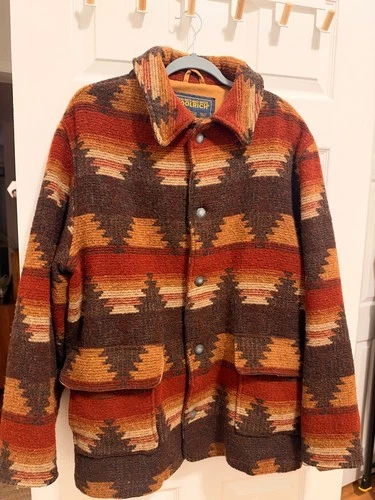 John Rich and Bros Woolrich Jacket Men XL Heavy Wool Southwestern Button Up - product listing photo