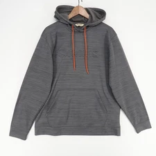 Simms Hoodie Mens L Gray Pullover Hooded Embossed Logo Fishing Tech Fleece