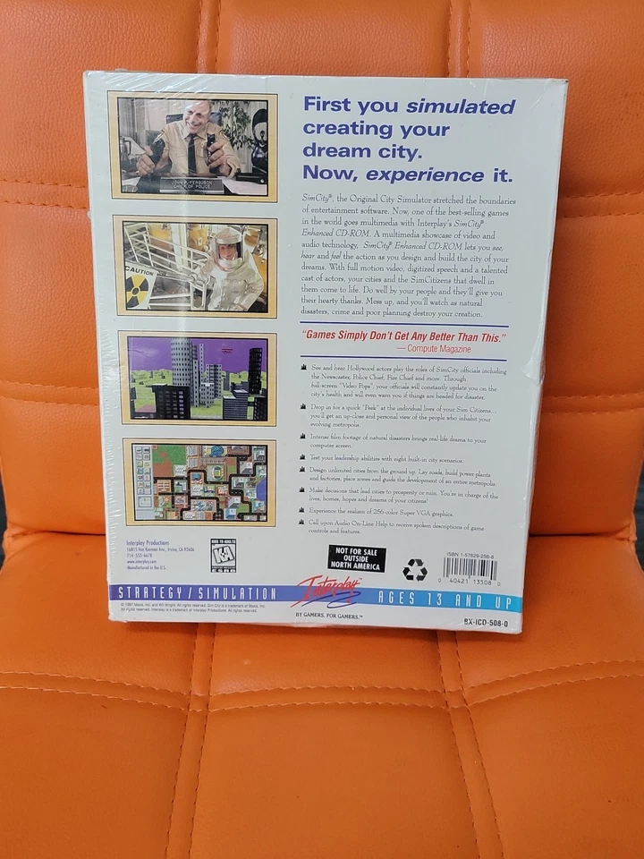 Original Interplay Sim City (Windows PC Big Box, 1997) Brand New Sealed - Image 3 of 4