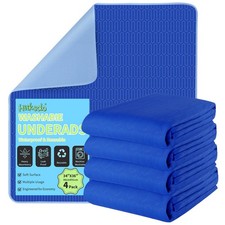 34 x 36 Washable Incontinence Bed Pads 4 Pack, Heavy Absorbency Leakproof Mat...