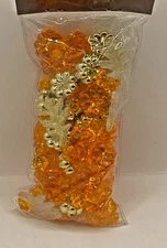 NEW ACRYLIC FALL PUMPKINS GLITTER LEAVES TABLE SCATTER VASE FILLER 6.34 OZ BAG