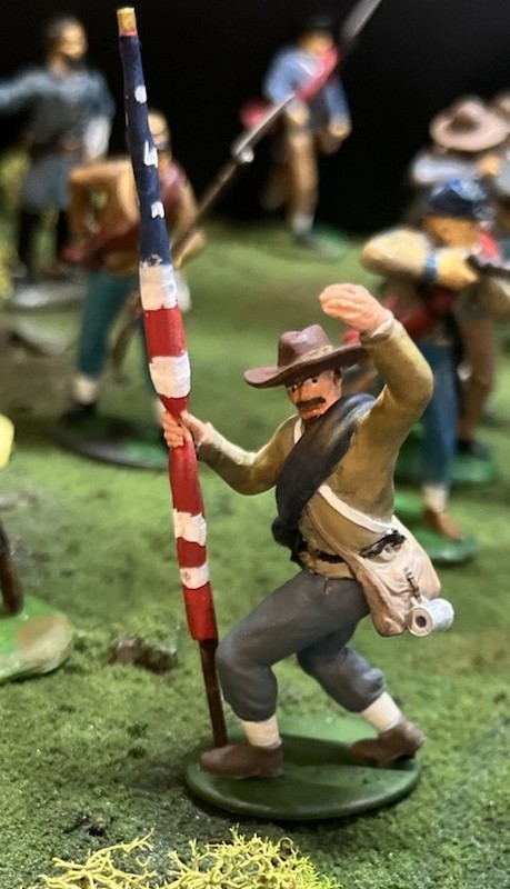 nicely detailed hand painted civil war toy soldiers Rallying Rebel