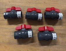 LOT OF 40 B  K 107-605 PVC Schedule 80 Gray 1" Ball Valve Solvent Weld NEW