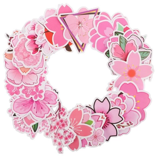 100 Pcs Dekorative Sticker Blumen Aufkleber Blumenabziehbilder Kofferaufkleber