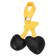 Cherry Keychain Purse Charm for Women Cute PU Black-Yellow