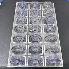 Vintage Singer 163131 Transparent Sewing Machine Bobbins Toucb & Sew Set of 21