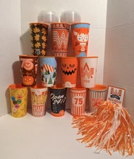 Whataburger Complete 75th Anniversary All 12 Cups w/ lids & Pom Pom Rdy to Ship