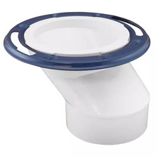 7 In. O.D. PVC Offset Closet Toilet Flange with Metal Ring Less Knockout, Fits