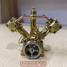 Compact Vintage V2 Steam Engine Model Dual Cy...