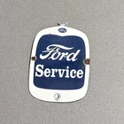 VINTAGE FORD SALES SERVICE PORCELAIN SIGN CAR GAS TRUCK OIL MOTORCYCLE
