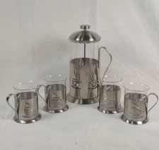 Berghoff International Belgium French Press & 4 Cups Gourmet Coffee 5 Pc Set