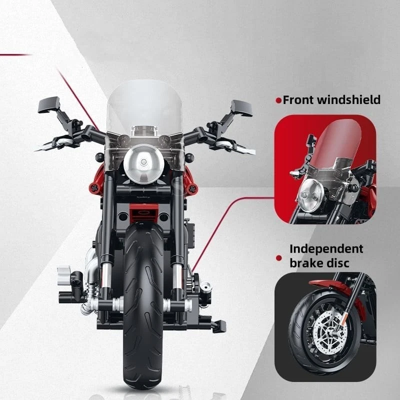 1:8 Scale Motorcycle Building Blocks Toy Kit - 542 PCS, Realistic Model, Educati - Image 3 of 4