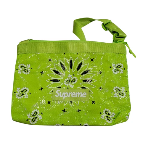 Sac latéral bâche bandana suprême vert vif SS21 imperméable bandoulière réglable