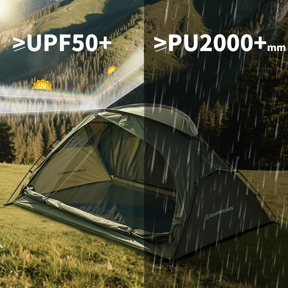 Tienda de campaña para mochileros 1-2 personas impermeable, ultraligera portátil Hiki... Foto 4 de 4