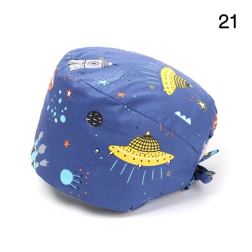 Women With Sweatband Cotton Hats Surgical Scrub Cap Pure Colour Bouffant Hat - Afbeelding 28 van 29