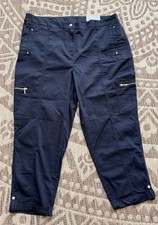 NWT Chico's Comfort Waist Luxe Utility Crop Basic Pants Women Sz 3 XL Black